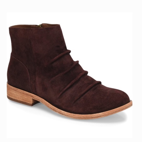 Kork-Ease Giba Suede Ankle Boot Wine Womens Bootie - Picture 1 of 11